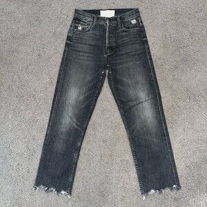 MOTHER SUPERIOR THE TOM CAT CHEW BLACK JEANS in OF CATS and KINGS WASH W24 L24